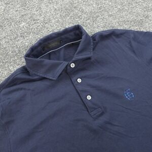 Greyson Polo Shirt Mens Large Blue Brrr Solid Performance Golf Stretch Cooling